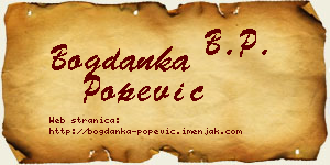 Bogdanka Popević vizit kartica